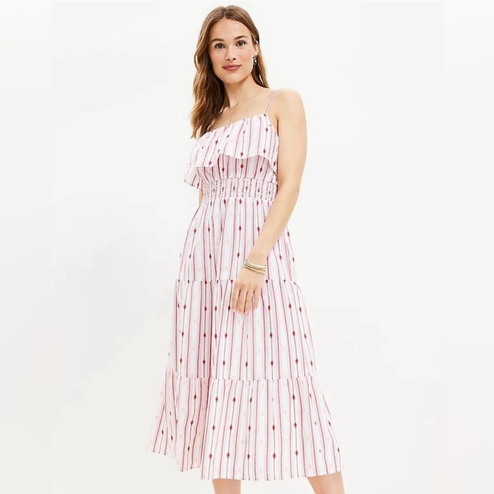 NWT. LOFT Women’s Striped Sleeveless Summer Dress. Size Medium.